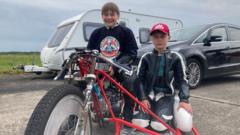 Friends, 11 and 10, set bike and sidecar record